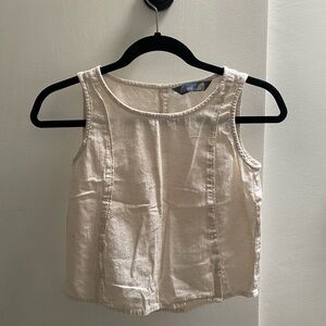 Free People Tan Sleeveless Crop Tank Top